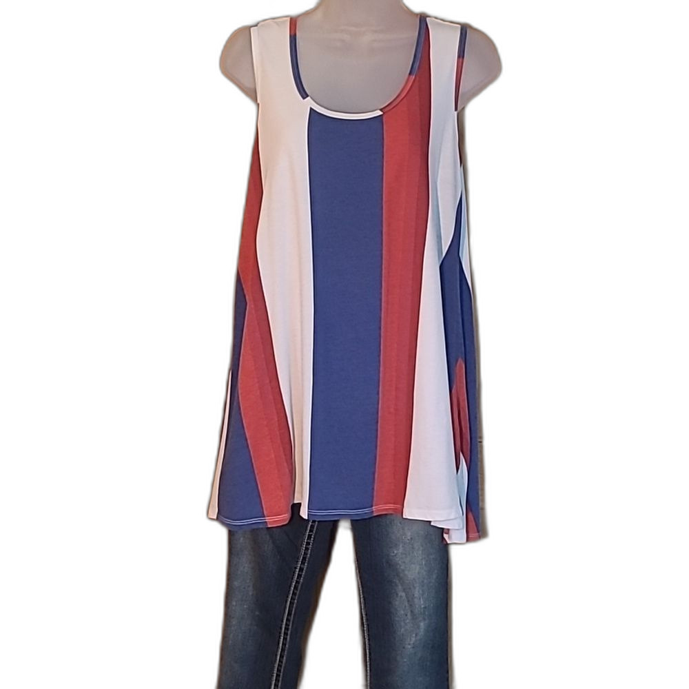 LuLaRoe Flowy Tank Top Asymmetrical Swing Sleeveless Trapeze Oversized Blouse